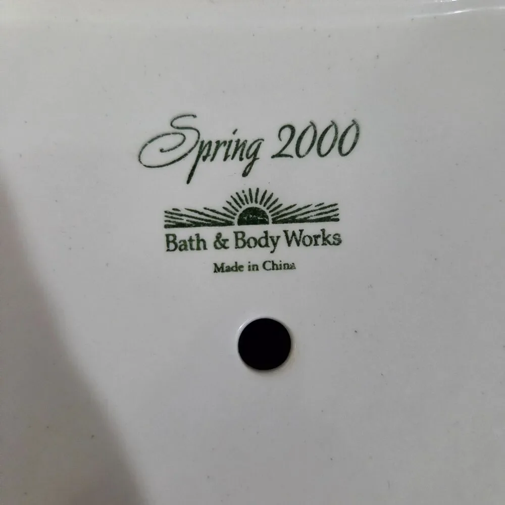 Vintage Bath & Body Works Floral Pedestal Candle Holder 7x7